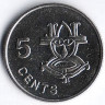 Монета 5 центов. 1996 год, Соломоновы острова.