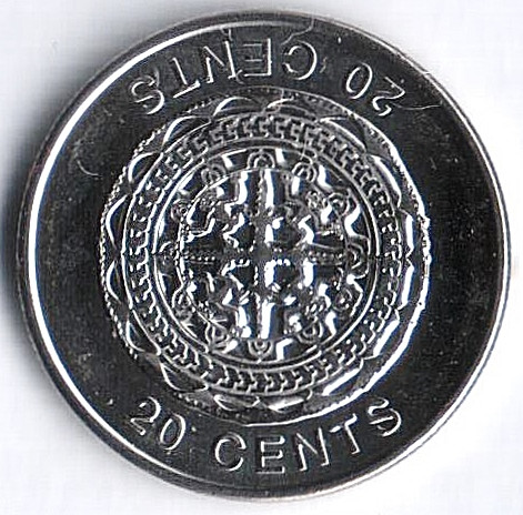 Монета 20 центов. 2012 год, Соломоновы острова.