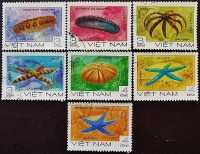 Набор почтовых марок (7 шт.). "Морская жизнь (I)". 1985 год, Вьетнам.