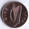 Монета 1 пенни. 1982 год, Ирландия.