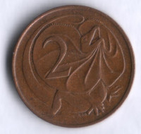 Монета 2 цента. 1966 год, Австралия.