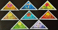 Набор почтовых марок (8 шт.). "Цветы". 1973 год, Монголия.