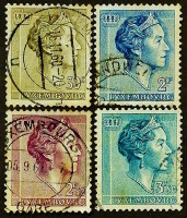 Набор почтовых марок (4 шт.). "Великая герцогиня Шарлотта". 1960-1964 годы, Люксембург.