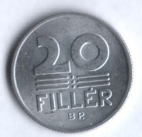 Монета 20 филлеров. 1982 год, Венгрия.