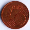 Монета 1 цент. 2012 год, Эстония.