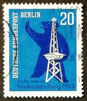 Почтовая марка. "Выставка немецкого радио, Берлин". 1963 год, Западный Берлин.