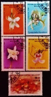 Набор почтовых марок (5 шт.). "Орхидеи". 1989 год, Мадагаскар.