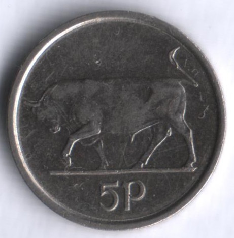 Монета 5 пенсов. 2000 год, Ирландия.