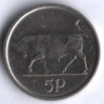 Монета 5 пенсов. 2000 год, Ирландия.