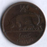 Монета 1/2 пенни. 1943 год, Ирландия.