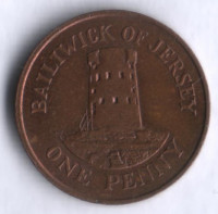 Монета 1 пенни. 1984 год, Джерси.