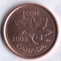 Монета 1 цент. 2003(P) год, Канада.