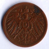 Монета 2 пфеннига. 1907 год (A), Германская империя.