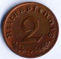 Монета 2 рейхспфеннига. 1937 год (F), Третий Рейх.