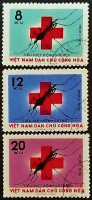 Набор почтовых марок (3 шт.). "Борьба с малярией". 1962 год, Вьетнам.