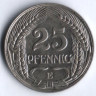Монета 25 пфеннигов. 1910 год (E), Германская империя.