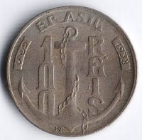 Монета 100 рейсов. 1938 год, Бразилия. Тип I.