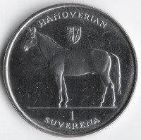 Монета 1 соверен. 1996 год, Босния и Герцеговина. Ганноверская лошадь.