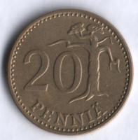 20 пенни. 1977 год, Финляндия.