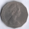Монета 50 центов. 1972 год, Австралия.