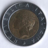 Монета 500 лир. 1999 год, Италия. 20 лет Европейскому парламенту.