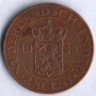 Монета 2-1/2 цента. 1945(Р) год, Нидерландская Индия.