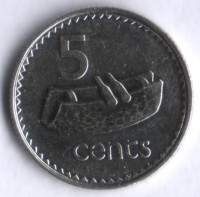 5 центов. 1990 год, Фиджи.