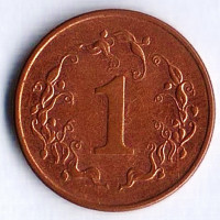 Монета 1 цент. 1991 год, Зимбабве.