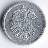 Монета 1 пфенниг. 1917 год (F), Германская империя.
