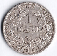 Монета 1 марка. 1915 год (A), Германская империя.