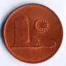 Монета 1 сен. 1979 год, Малайзия.