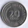 20 центов. 1983 год, Сингапур.