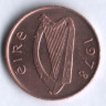 Монета 1 пенни. 1978 год, Ирландия.