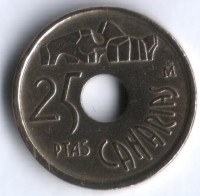 Монета 25 песет. 1994 год, Испания. Канарские острова.