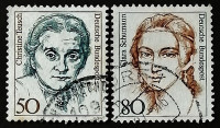 Набор почтовых марок (2 шт.). "Женщины в немецкой истории". 1986 год, ФРГ.