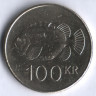 Монета 100 крон. 2004 год, Исландия.