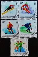 Набор почтовых марок (5 шт.). "Зимние Олимпийские игры, Сараево`1984". 1984 год, Мадагаскар.