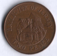 Монета 2 пенса. 1984 год, Джерси.
