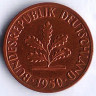 Монета 1 пфенниг. 1950(J) год, ФРГ.