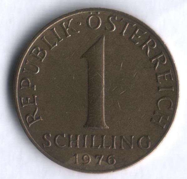 Монета 1 шиллинг. 1976 год, Австрия.