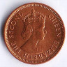 Монета 1 цент. 1969 год, Маврикий.