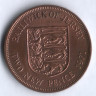 Монета 2 новых пенса. 1971 год, Джерси.