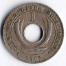 Монета 1 цент. 1909 год, Британская Восточная Африка и Уганда.