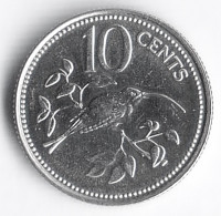 Монета 10 центов. 1977 год, Белиз.
