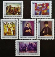 Набор почтовых марок (6 шт.). "Картины из Национальной художественной галереи". 1967 год, Болгария.