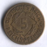 Монета 5 рейхспфеннигов. 1930 год (A), Веймарская республика.