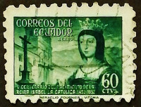Почтовая марка. "Королева Испании Изабелла I". 1954 год, Эквадор.