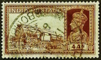 Почтовая марка (4 an.). "Король Георг VI". 1937 год, Британская Индия.