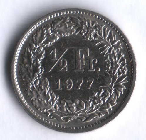 1/2 франка. 1977 год, Швейцария.