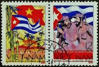 Набор почтовых марок (2 шт.). "6 лет Кубинской Республики". 1965 год, Вьетнам.